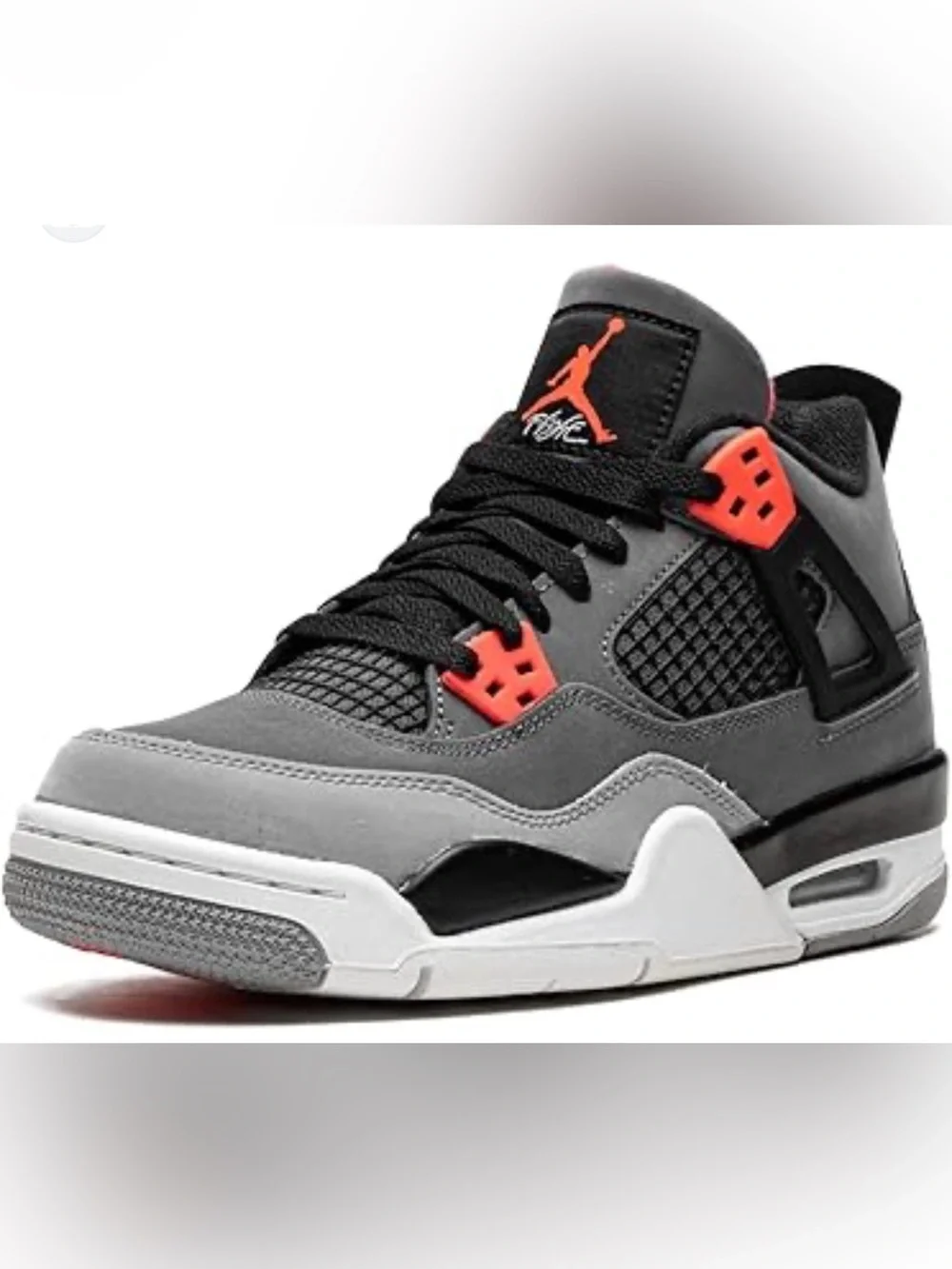 Air Jordan 4 Retro Gray Black with Red Accent Sneaker 5Y with box